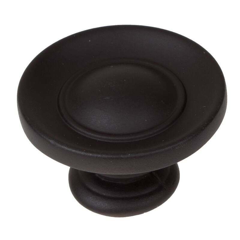 GlideRite 1-inch Matte Black Small Round Ring Button Cabinet Knobs (Pack of 25)