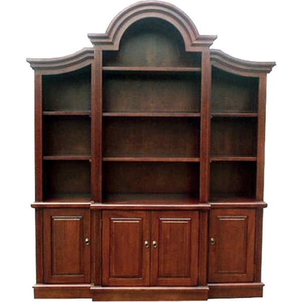 Handmade D-Art Mahogany Wood Arch Top Bookcase (Indonesia)