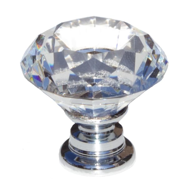 GlideRite 1.125 inch Clear K9 Crystal Diamond Shape Cabinet Knobs