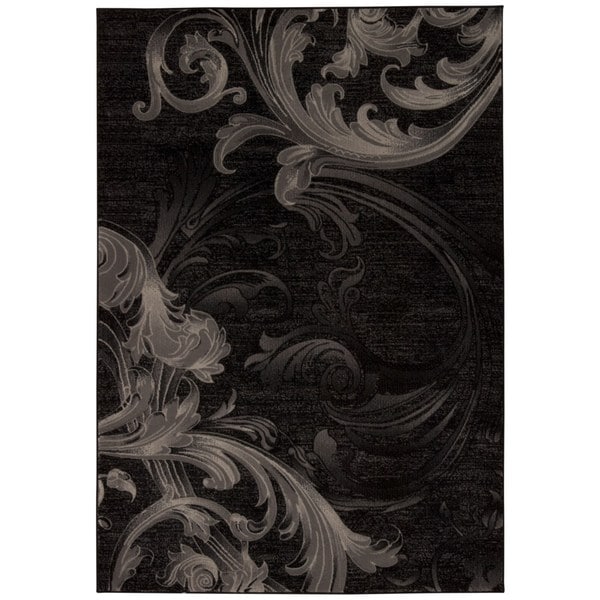 Rug Squared Calistoga Black/ Grey Rug (5'3 x 7'4) - 5'3" x 7'4"