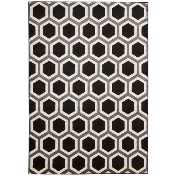 Rug Squared Carlsbad Black/ White Rug (7'10 x 10'6) - 7'10 x 10'6