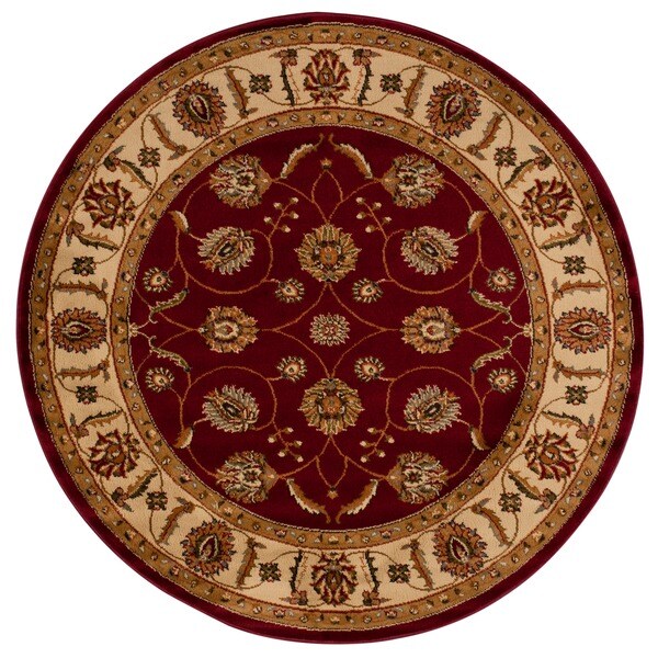 Shop Rug Squared Mariposa Red Round Rug (5'3 x 5'3) 5'3 On Sale