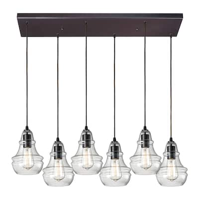 Elk Lighting Marlow Park Oiled Bronze 6-light Linear Pendant