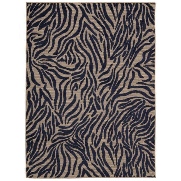 Rug Squared Kona Indoor/Outdoor Navy Rug - 3'6" x 5'6"