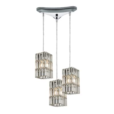 Elk Home Cynthia Polished Chrome With Crystal Glass 3 Light Pendant