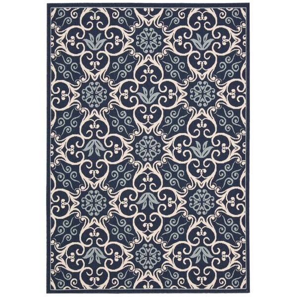 Rug Squared Jupiter Indoor/Outdoor Navy Rug (7'10 x 10'6)