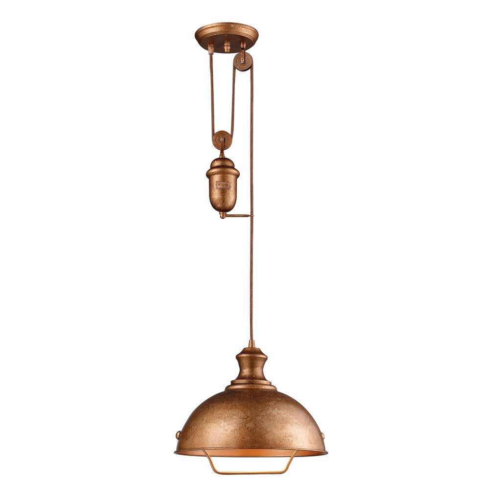 Elk Home Farmhouse Bellwether Copper With Copper Shade 1 Light Pendant