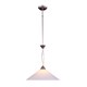 preview thumbnail 1 of 0, Elk Lighting Elyurg Single-light Satin Nickel/ White Marbelized Glass Pendant