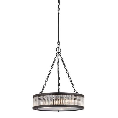 Elk Lighting Linden Oil-rubbed Bronze and Clear Glass 3-Light Pendant