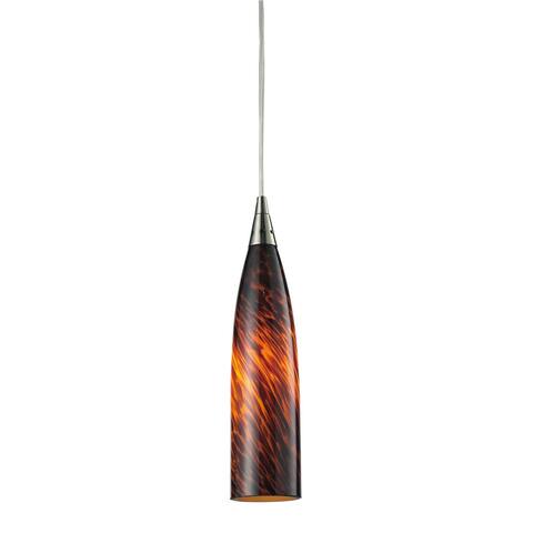 Elk Lighting Lungo Satin Nickel and Colored Glass 1-Light Pendant