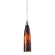 preview thumbnail 1 of 8, Elk Lighting Lungo Satin Nickel and Colored Glass 1-Light Pendant