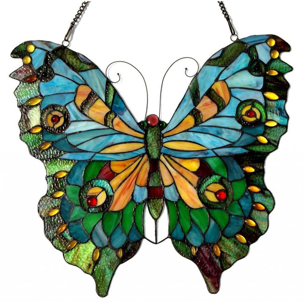Chloe Tiffany Style Butterfly Design Window Panel