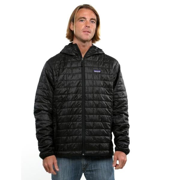 Shop Patagonia Men's Black Nano Puff Hooded Jacket Free Shipping