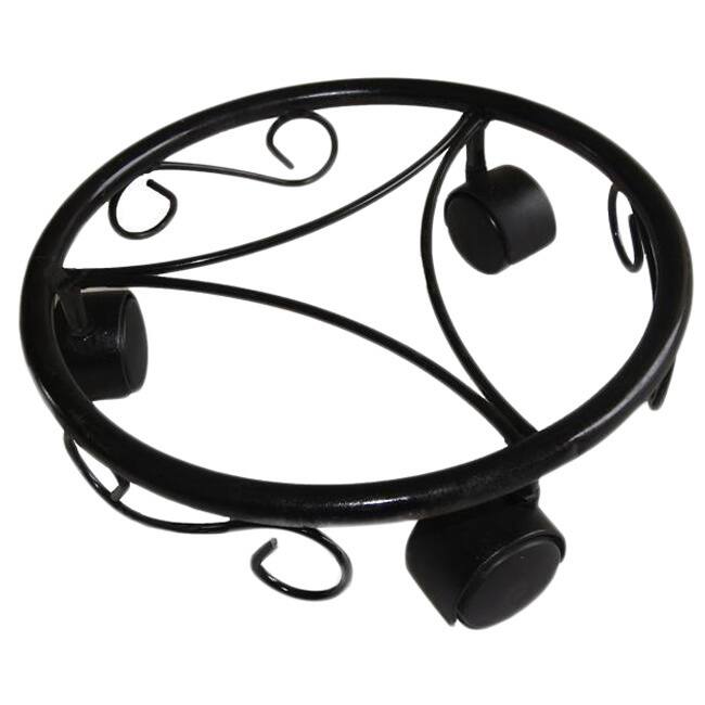 Dia Black Plant Caddy On Wheels