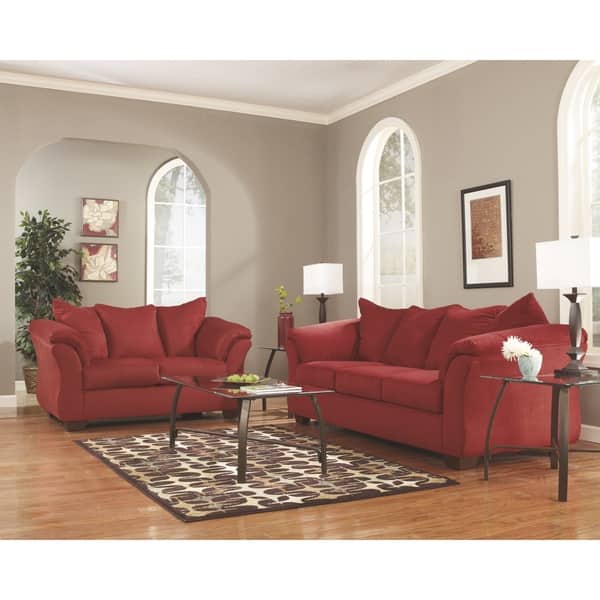 Salsa Red Darcy Microfiber Loveseat Signature Design by Ashley