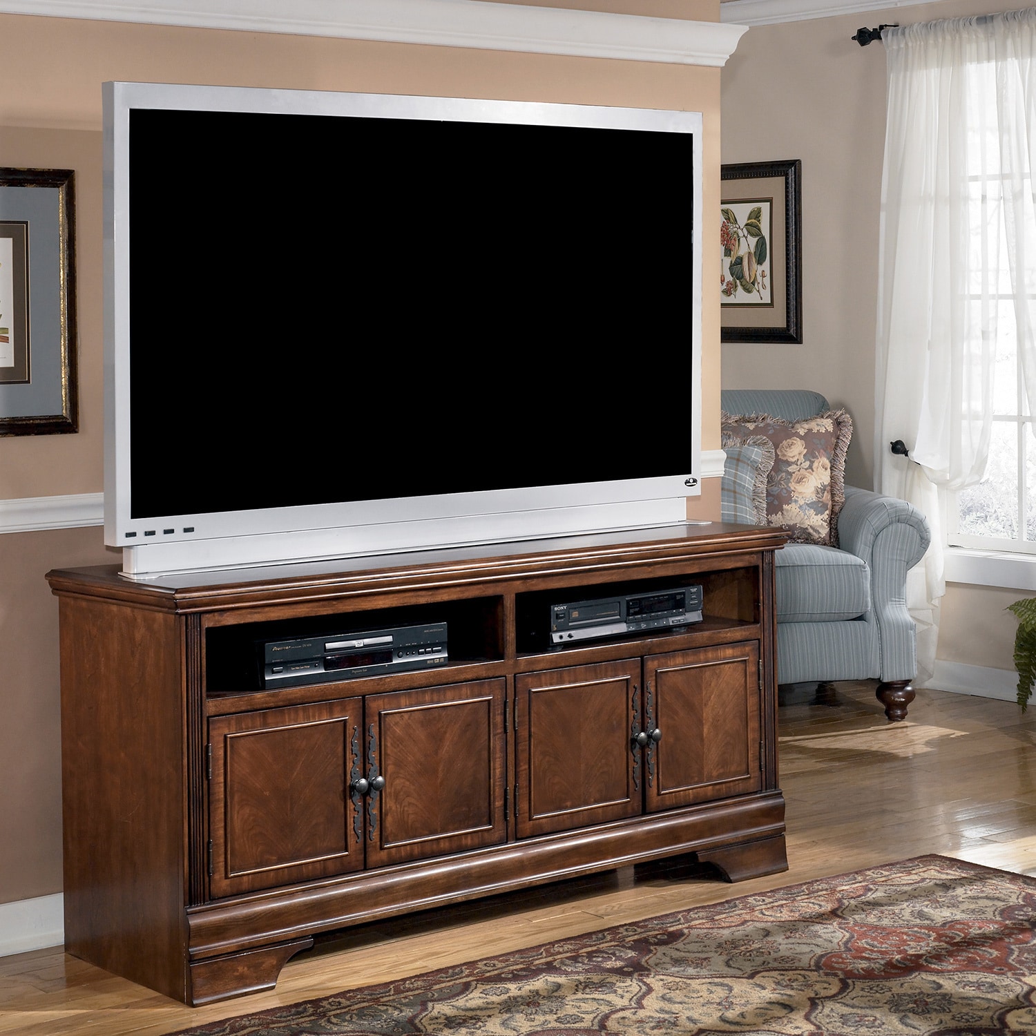 Shop Signature Designs by Ashley Hamlyn Dark Brown Large TV Stand