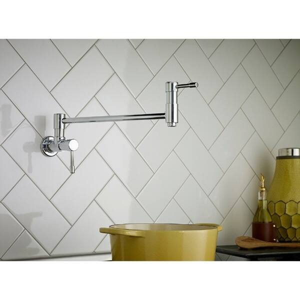 Danze Single Handle Pot Filler Melrose Wall Mount Lever Polished Chrome Faucet Danze Single Handle Pot Filler Melrose Wall Mount Lever Polished Chrome Faucet