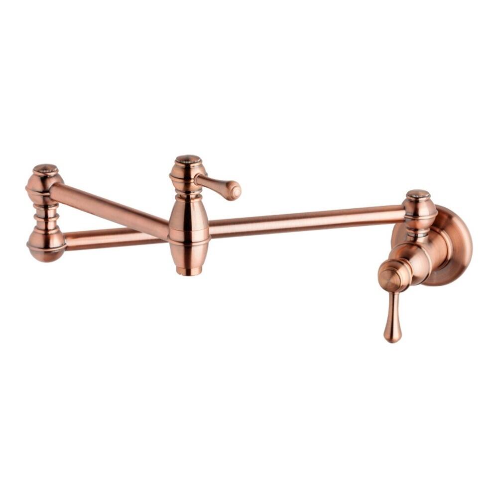 Gerber Single-handle Pot Filler Opulence Wall Mount Lever Handle Antique Copper Faucet