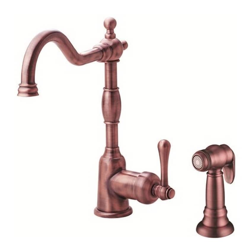 Danze Single-handle Kit Opulence Lever Handle with Spray Antique Copper Faucet