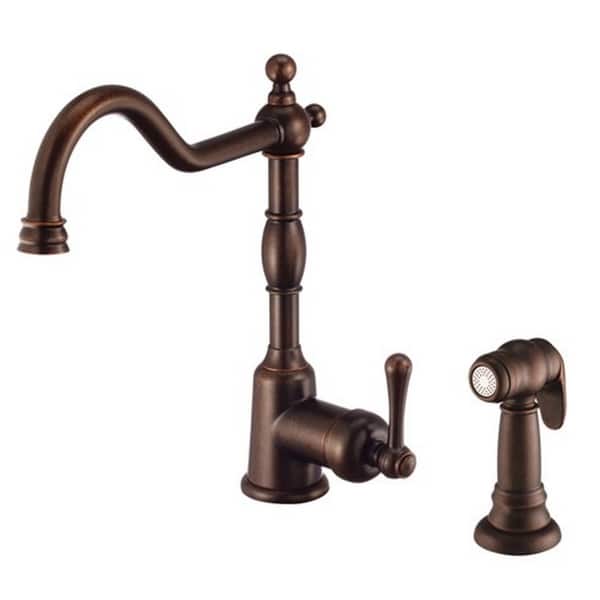 Gerber Single-handle Kit Opulence Lever Handle with Spray Tumbled Bronze Faucet