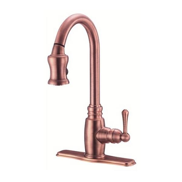 Gerber Single-handle Kit Opulence Pull-down Lever Handle Antique Copper Faucet