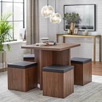 Simple Living 5 piece Baxter Dining Set with Storage Ottomans