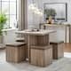 Simple Living Baxter Table with Storage Ottomans 5-piece Dining Set - Taupe