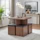 Simple Living Baxter Table with Storage Ottomans 5-piece Dining Set - Walnut Brown