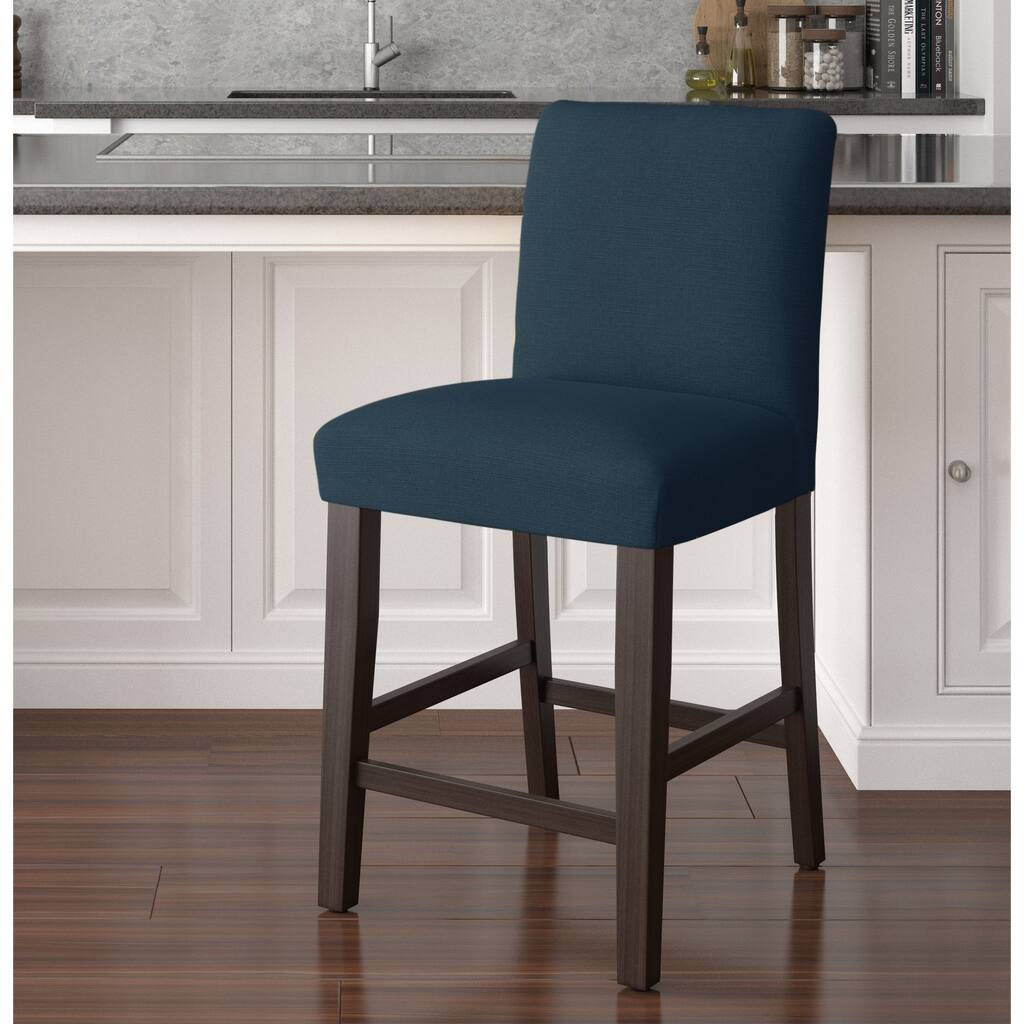 Skyline Furniture Counter Stool in Linen Navy