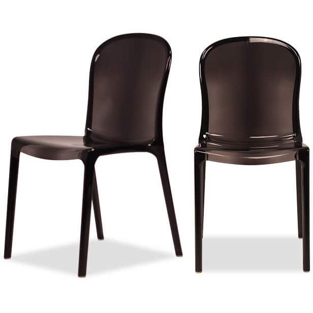 Midcentury Design Store Black Acrylic Quinn Chair (Set of 2)
