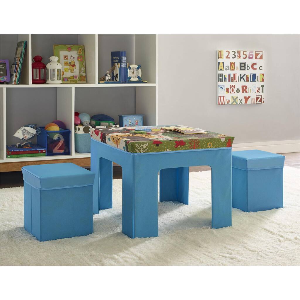 Altra Jamie Folding Kids' Owl Pattern Table and Ottoman Set by Cosco
