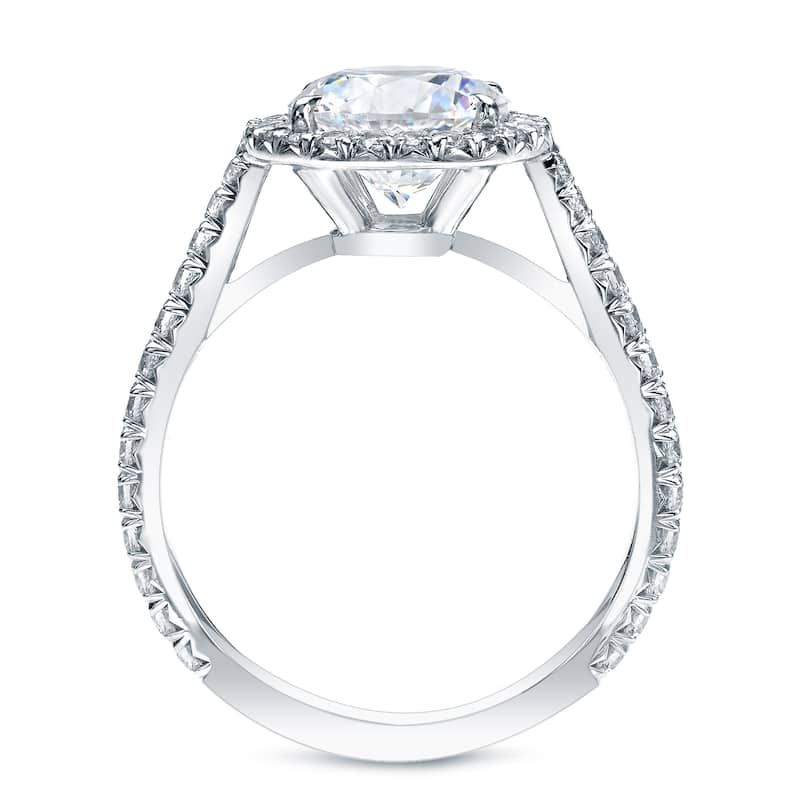 Auriya 1 4/5cttw Certified Round Diamond Halo Engagement Ring 18k White Gold (H-I, SI1-SI2)