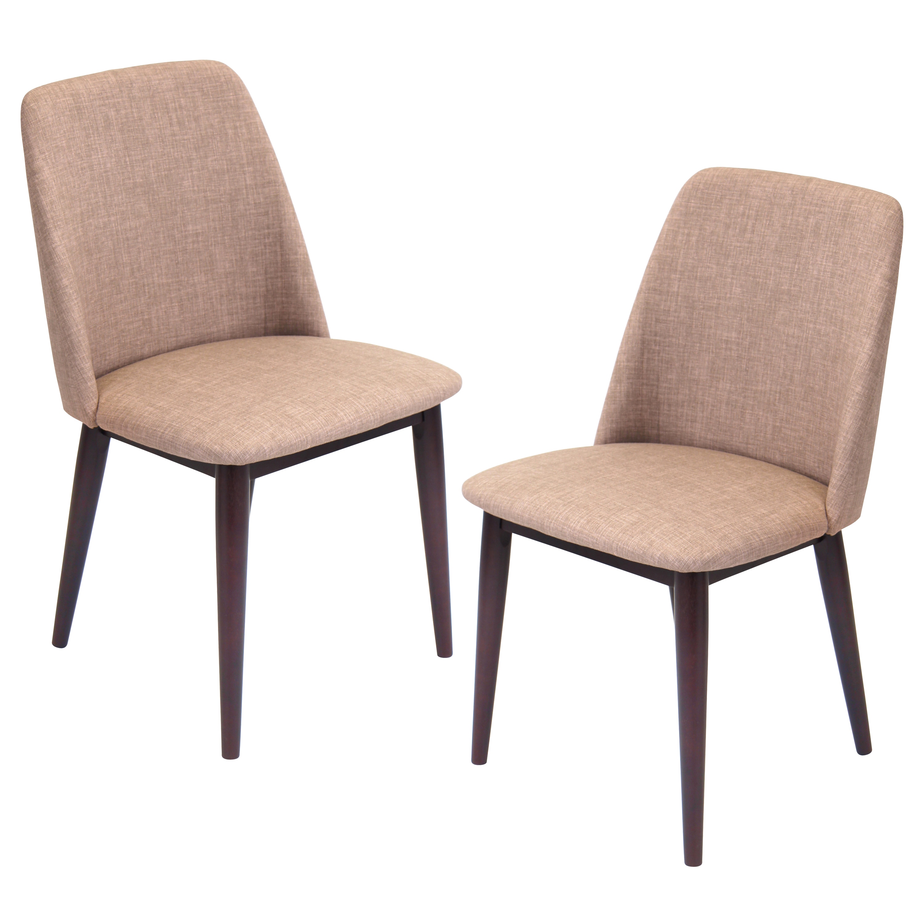 Shop Tintori Mid-Century Modern Dining Chairs in Wood and Fabric (Set