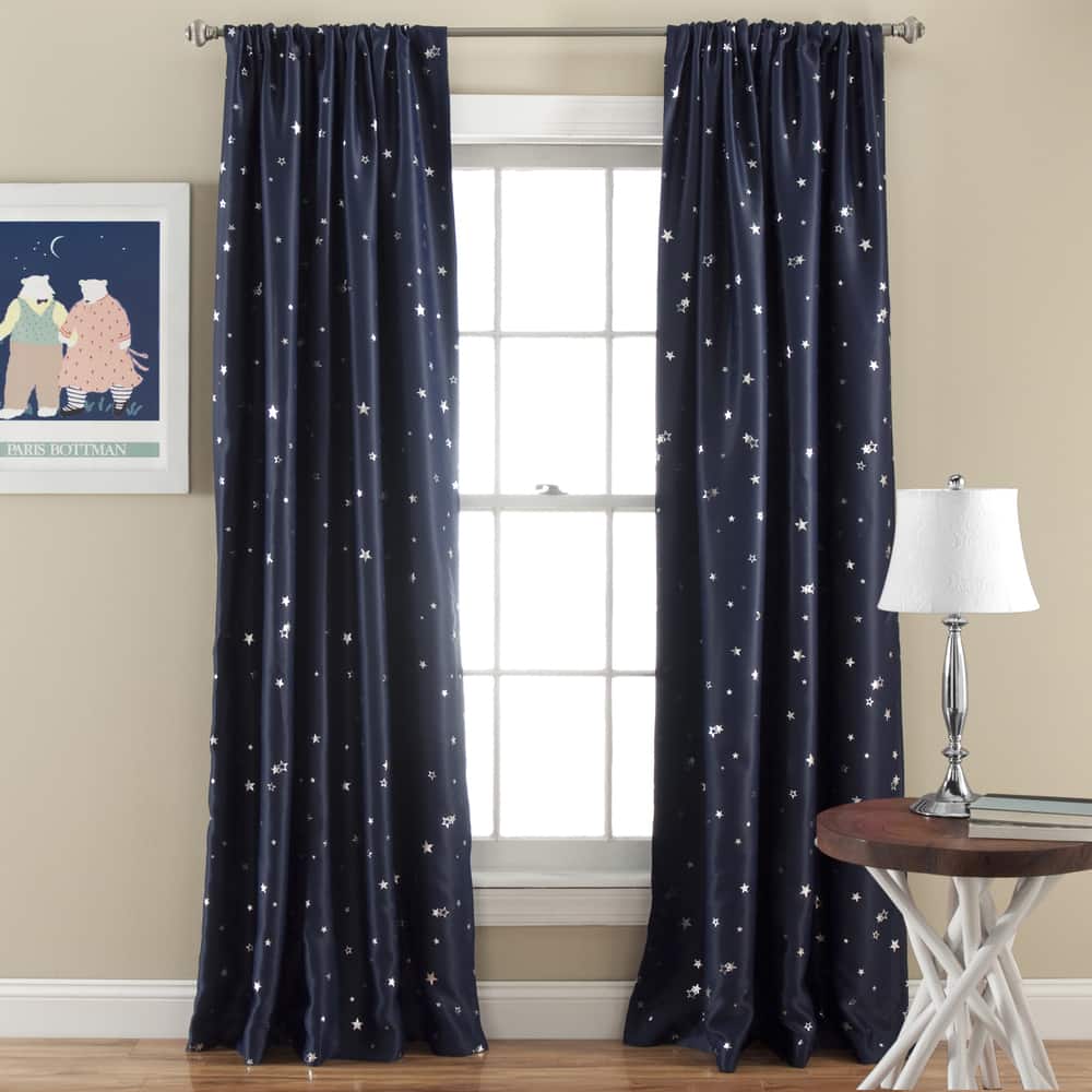 Lush Decor Star Room Darkening Window Curtain Panel Pair