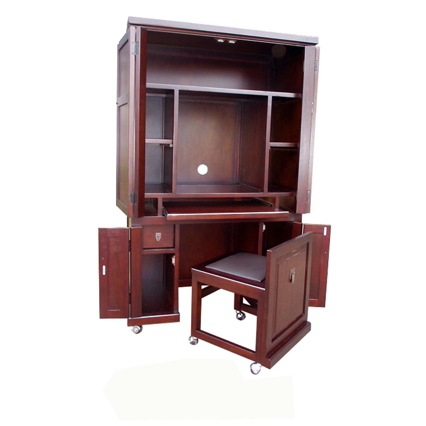 Shop Handmade D Art Computer Armoire With Roll Away Seat