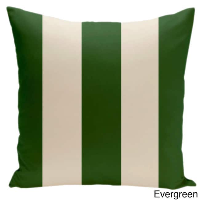 Square 16-inch Holiday Brights Collection Stripe Throw Pillow - Evergreen and Shearling