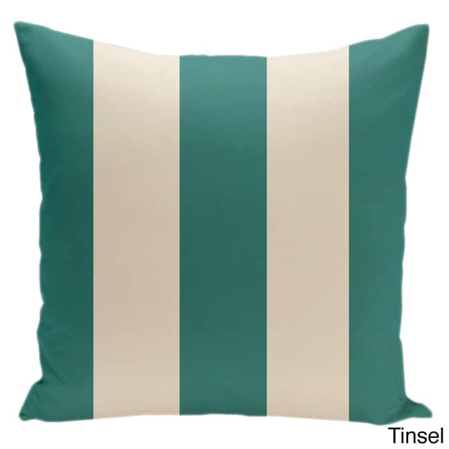 Square 16-inch Holiday Brights Collection Stripe Throw Pillow
