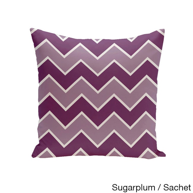 Square 20-inch Holiday Brights Multi Zig-zag Geometric Pillow Cranberry and Mulled Blue Green Purple Red Silver Polyester Made in USA 