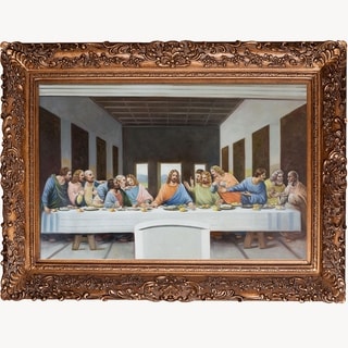 La Pastiche Leonardo Da Vinci The Last Supper Hand Painted Framed ...