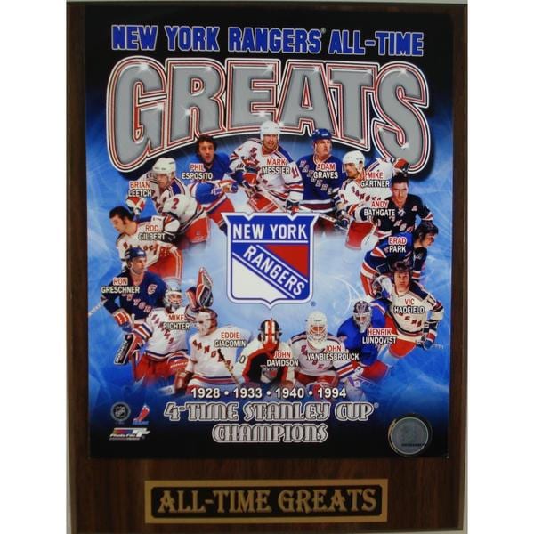 New York Rangers All Time Greats Plaque