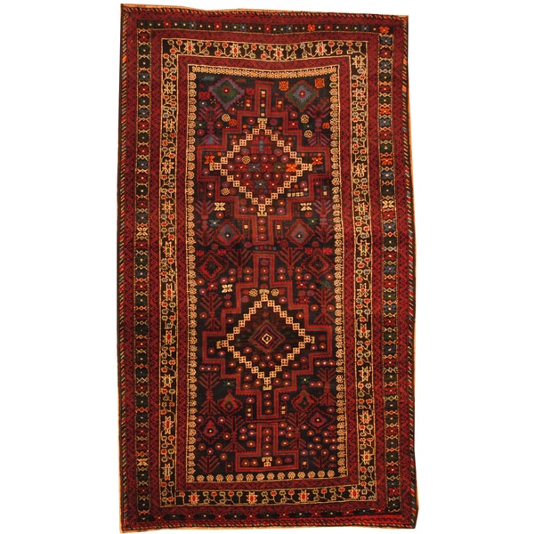 Herat Oriental Afghan Hand Knotted 1960s Semi Antique Tribal Herat Oriental Afghan Hand Knotted 1960s Semi Antique Tribal Balouchi Wool Rug 4