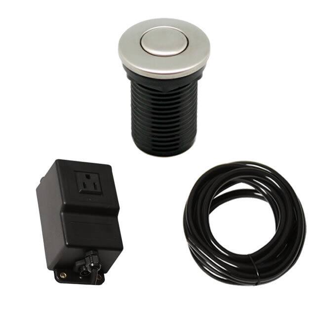 Geyser GA9-B Single Outlet Sink Disposal Air Activated Switch with Bushed Nickel Button - Silver