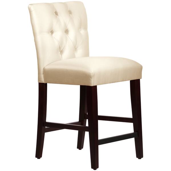 Skyline Furniture Tufted Counter Stool in Shantung Parchment Bed Bath