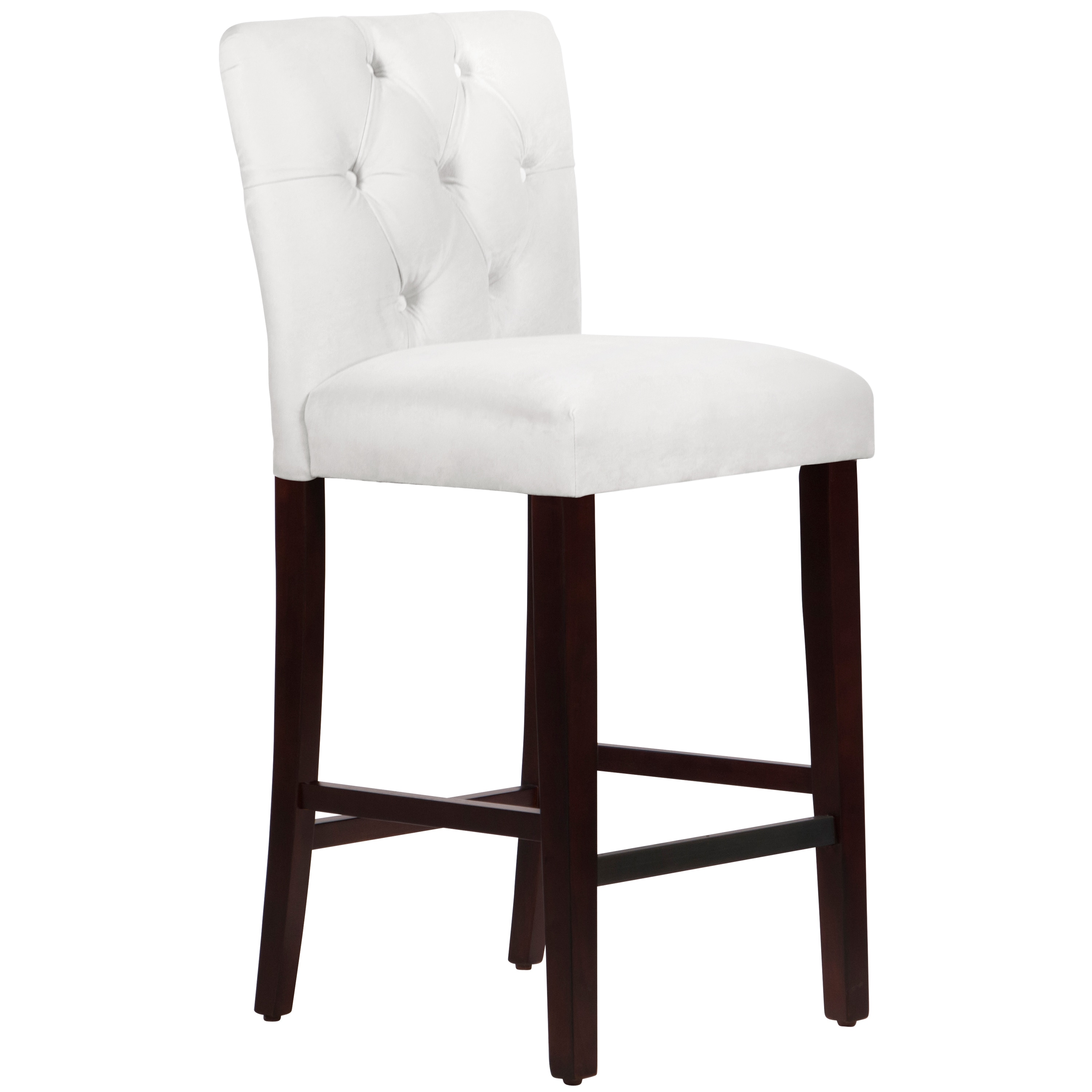 Skyline Furniture Tufted Bar Stool In Velvet White On Sale