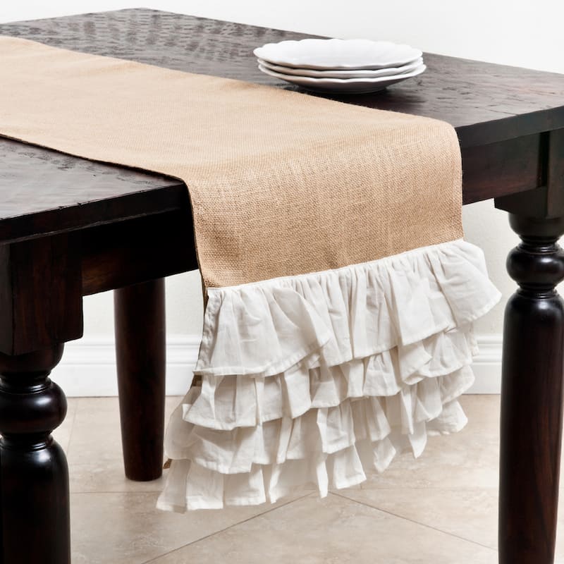 Ruffle Design Jute Table Runner