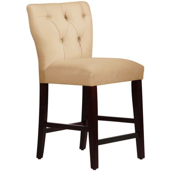 Skyline Furniture Tufted Hourglass Counter Stool in Velvet Buckwheat