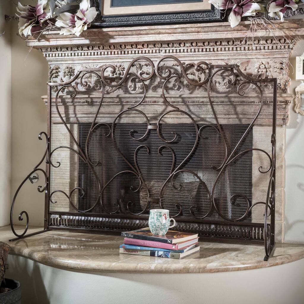 Christopher Knight Home Claridge Iron Fireplace Screen - N/A