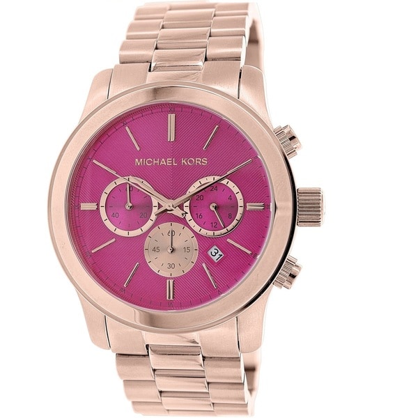 Shop Michael Kors Women's MK5931 Runway Rose Goldtone Pink Dial Watch ...