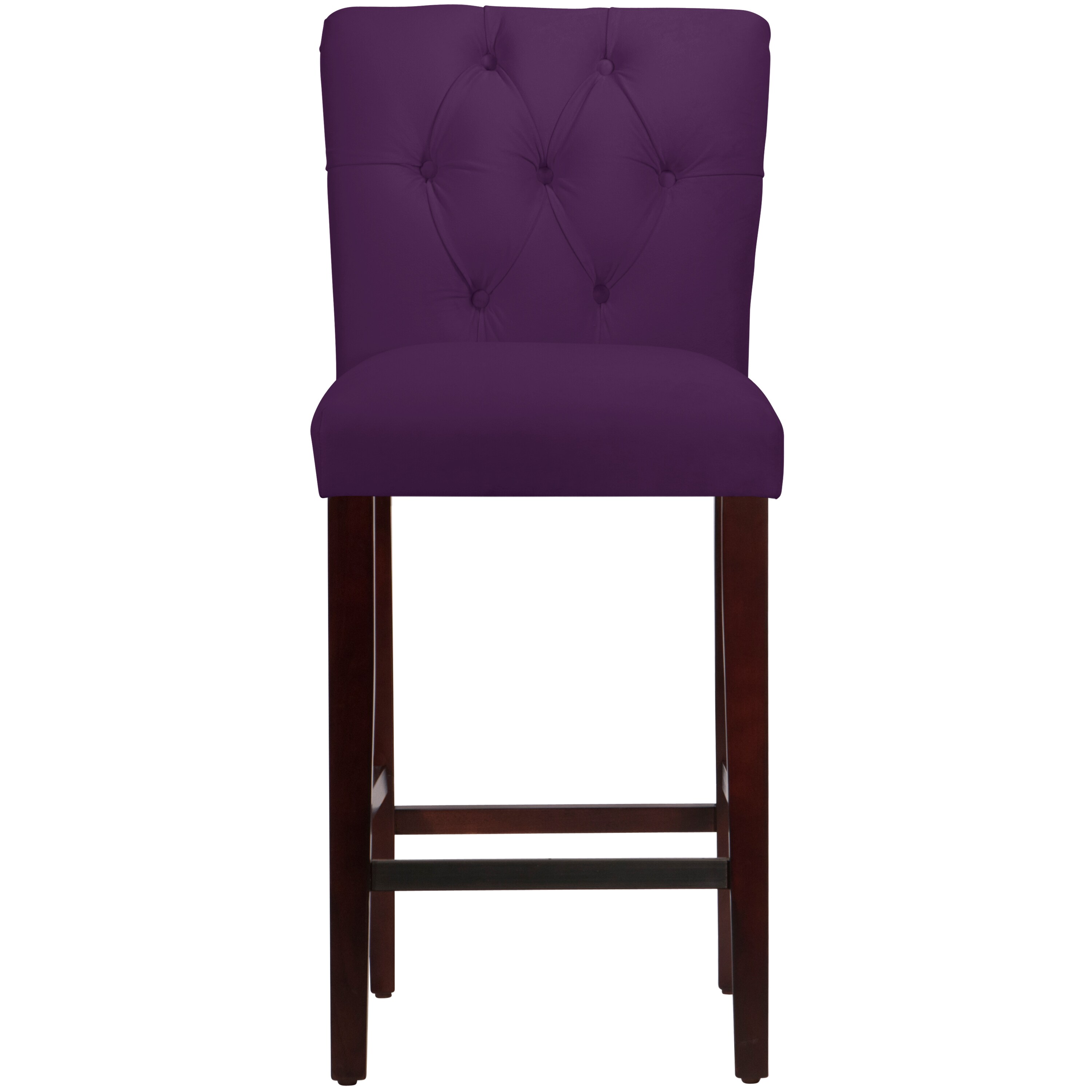 Skyline Furniture Tufted Bar stool in Velvet Aubergine