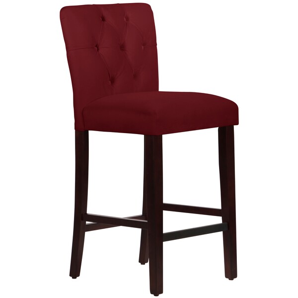 Shop Made to Order Tufted Mor Barstool in Velvet Berry Free Shipping